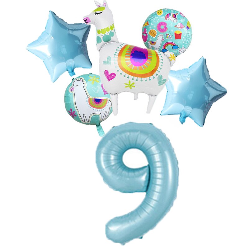 Cartoon Animal Alpaca Aluminium Foil Balloon Set cartoon animal llama balloons decoration Birthday Wedding favors balloons: Fluorescence Yellow