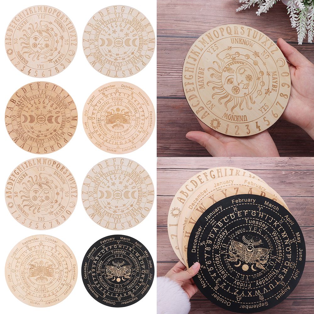 Houten Slice Slinger Board Met Sterren Zon Maan Voor Waarzeggerij Message Board Houten Hanger Pendulum Wall Art Home Decor