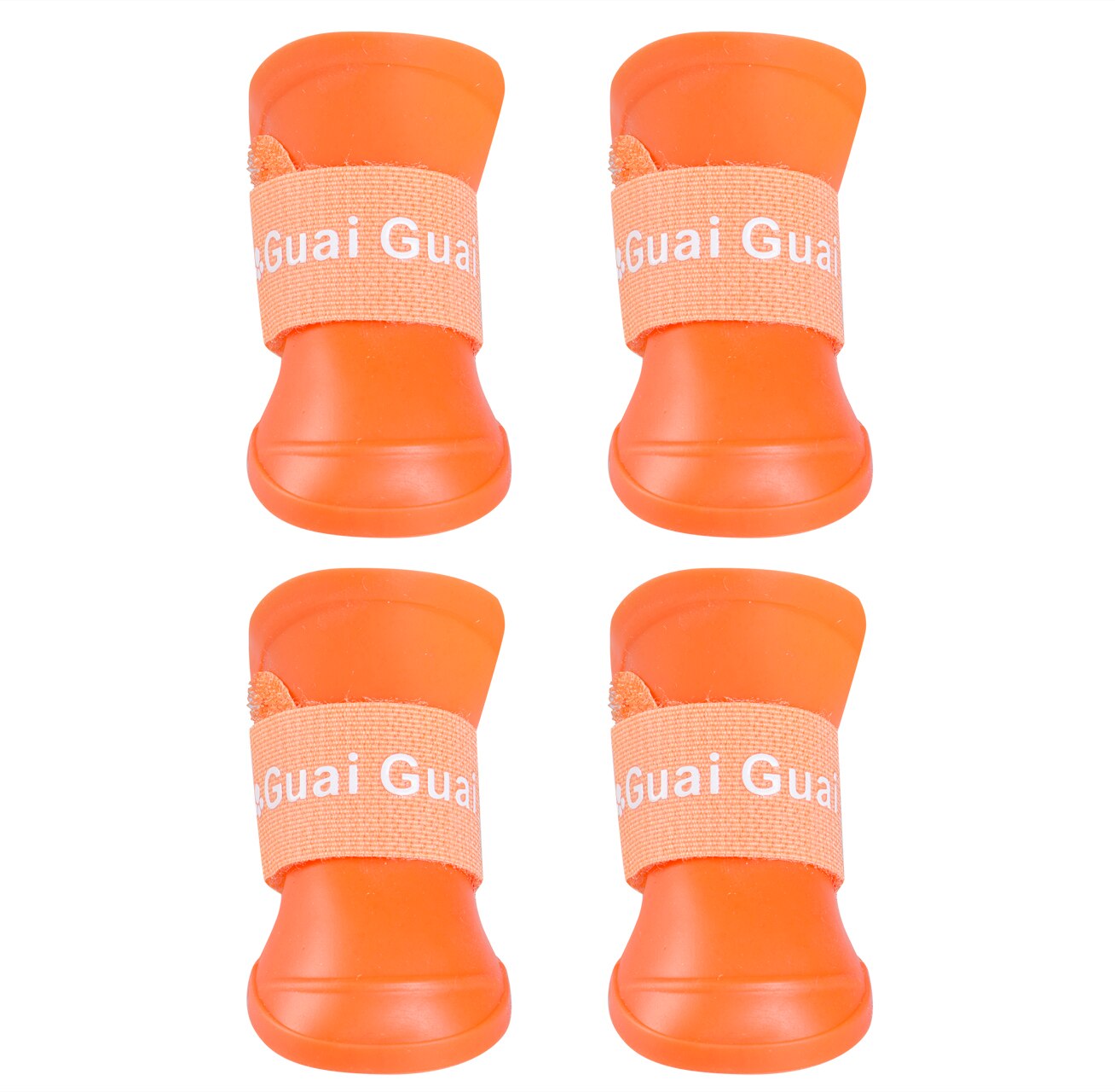 Hond Schoenen 4Pcs Hond Kat Regen Beschermende Laarzen Waterdichte Puppy Pet Schoenen Laarzen Anti-Slip: orange / S