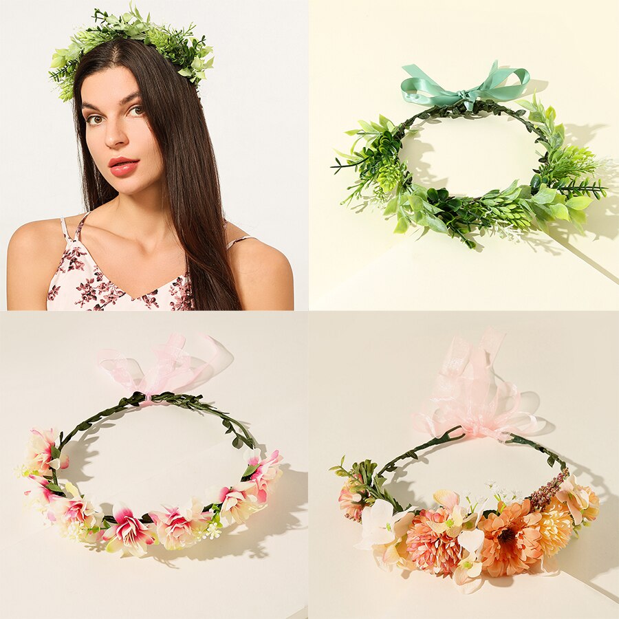 Corona pequeña de flores de girasol para niña, diadema para niña, accesorios para el cabello, tocado para mujer, guirnalda Floral, tocado nupcial