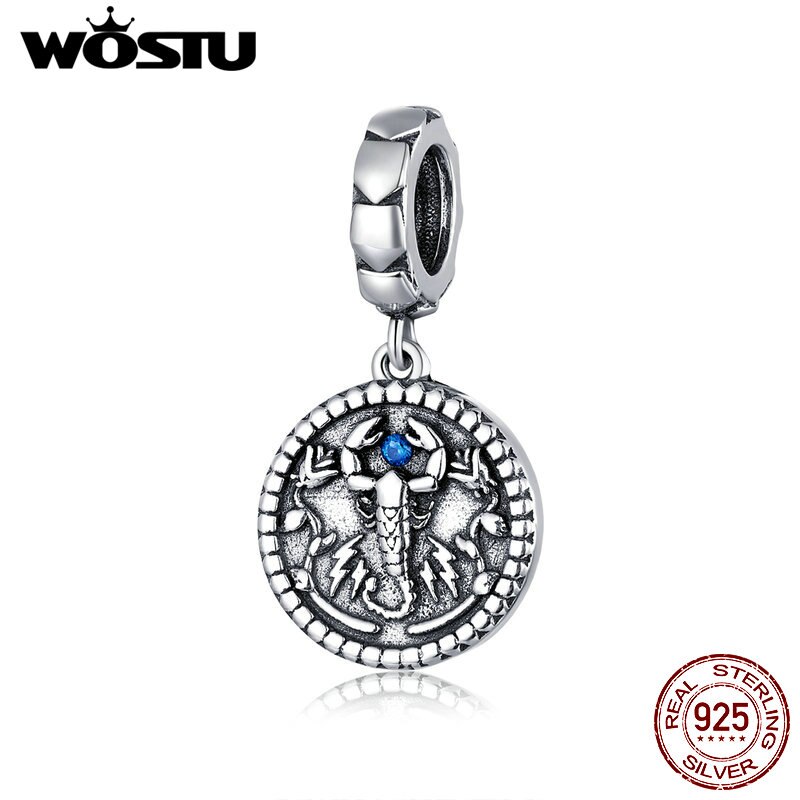 WOSTU Originale 925 Sterling Silver branelli di Fascino del coniglio di AMORE Del Fiore Del Pendente Del Panda Pendenti E Ciondoli Misura I Braccialetti Donne Gioielli FAI DA TE: DXC1503