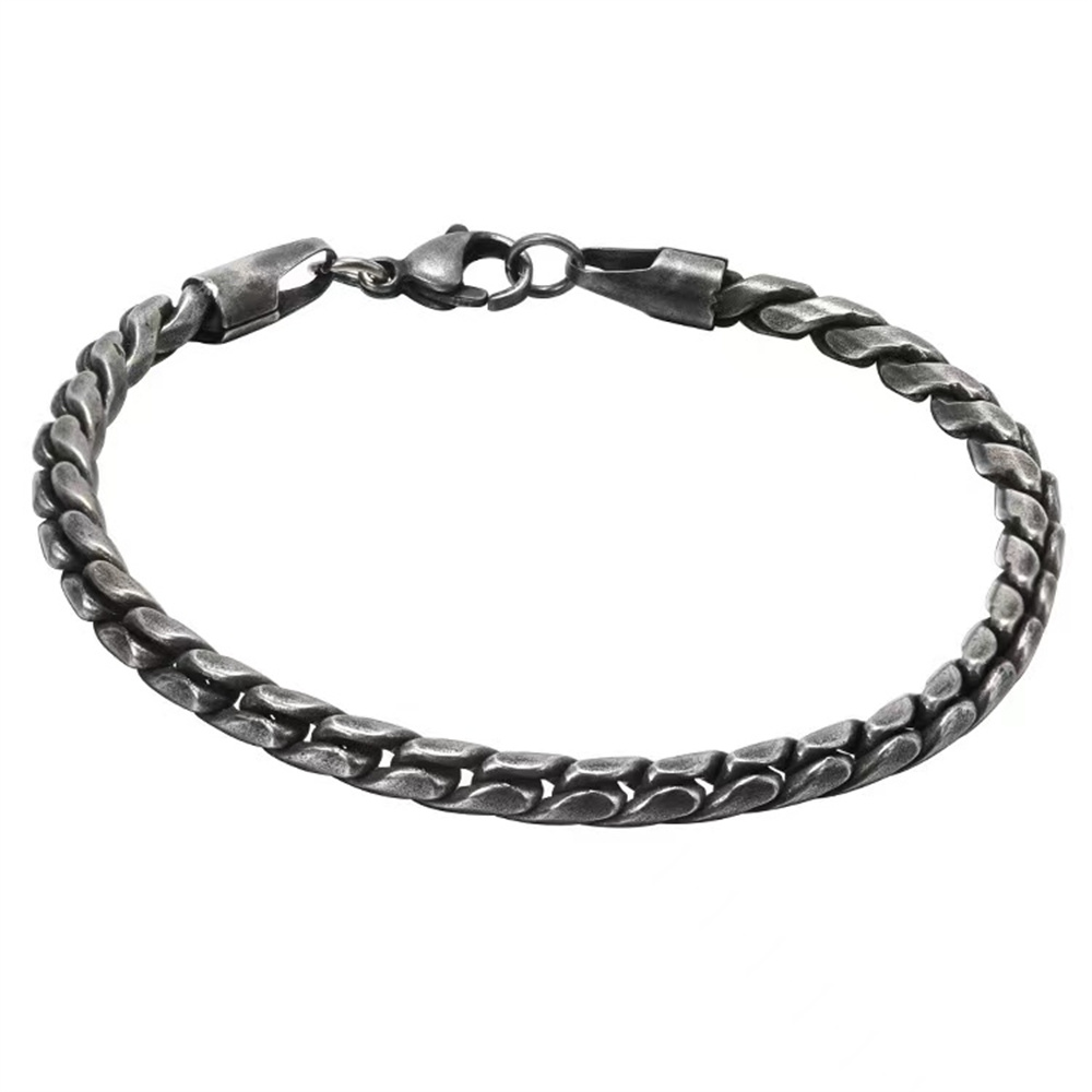 5mm retro prata cor masculino 316 pulseira de aço inoxidável hip hop s liga pulseira moda jóias retro pulseira acessórios