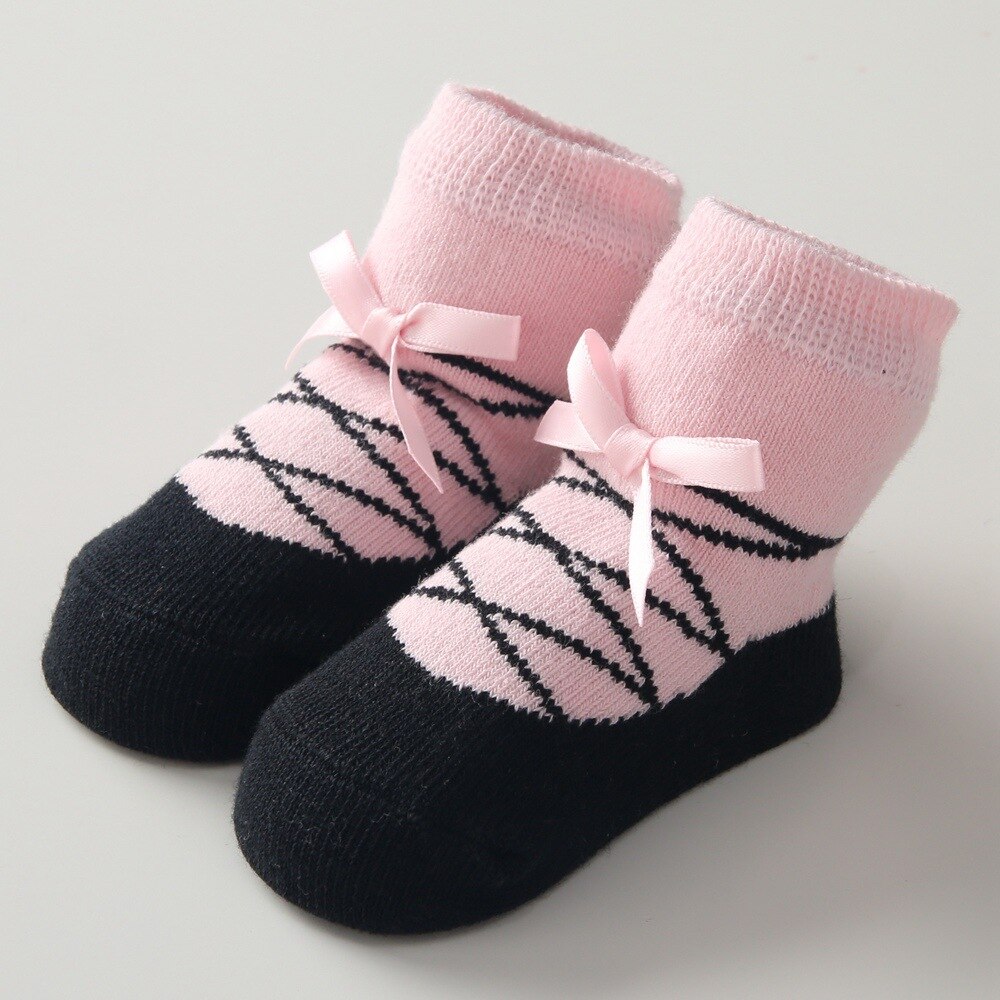 Girl Socks Jacquard Ballet Socks Cute Bow Baby Socks: Default Title