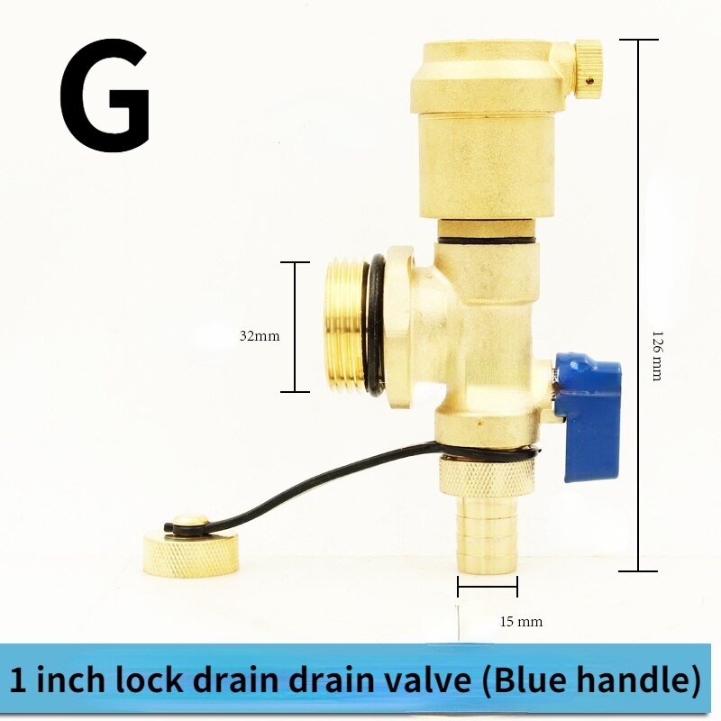 Brass Automatic Air Vent Valve 1" DN25 heating floor heating optional pressure gauge Drain Vent Valve: G
