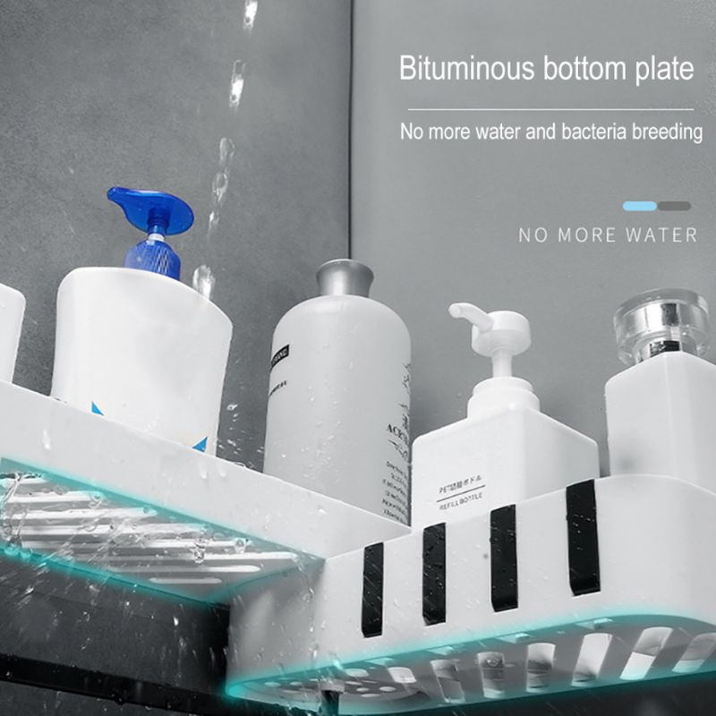 Kitchen Rotating Wall Shelves Bathroom Wall Mounted Hole Free Storage Rack