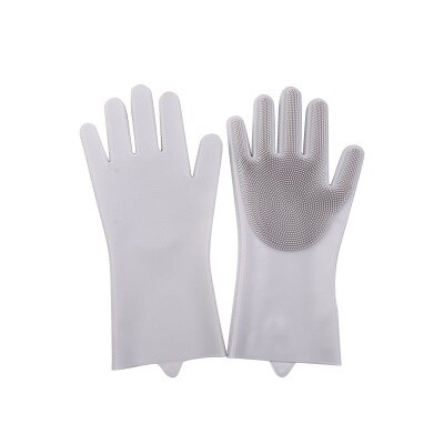 Dishwashing gloves kitchen cleaning gloves dishwasher multifunctional magic gloves household cleaning tools: Gray
