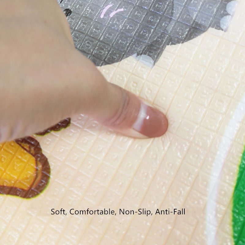 Estera de juego para gatear para bebé, alfombrilla para escalar de 1,5*1,8 metros, letras frutales de doble cara, juguetes plegables para bebés, tapete para niños, juego para bebés