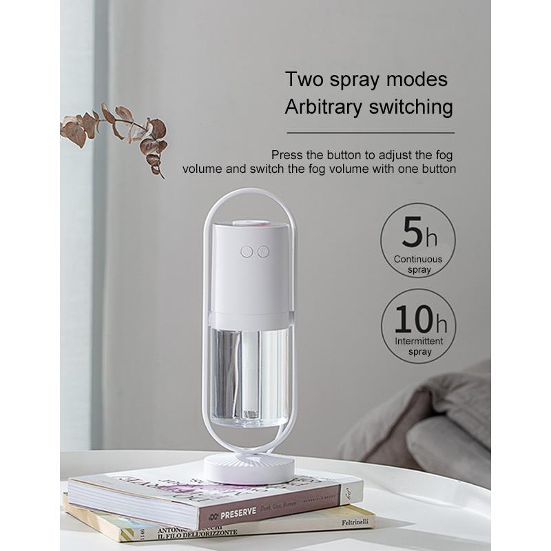 Air Humidifier 200ml Mist Air Purifier 360 Degree Rotary 7 Color Lights Home Office