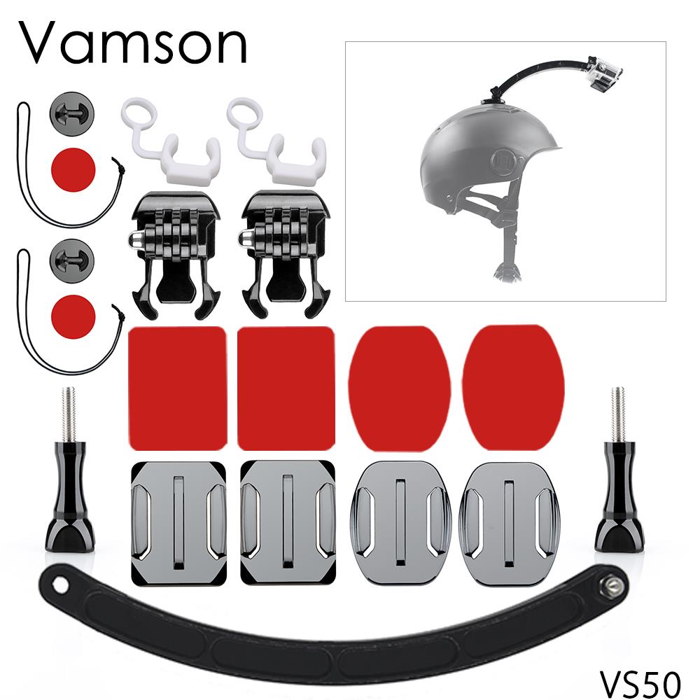 Vamson voor GoPro Accessoires Helm Extension Arm Mount Voor Go pro Hero 7 6 5 4 voor SJ4000 voor Xiaomi voor yi Action Camera VS50