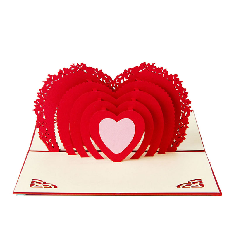 30 Styles 3D Pop Up Card Heart to Heart Anniversary Valentine Birthday Christmas Express love Valentine's Day 3D Greeting Card