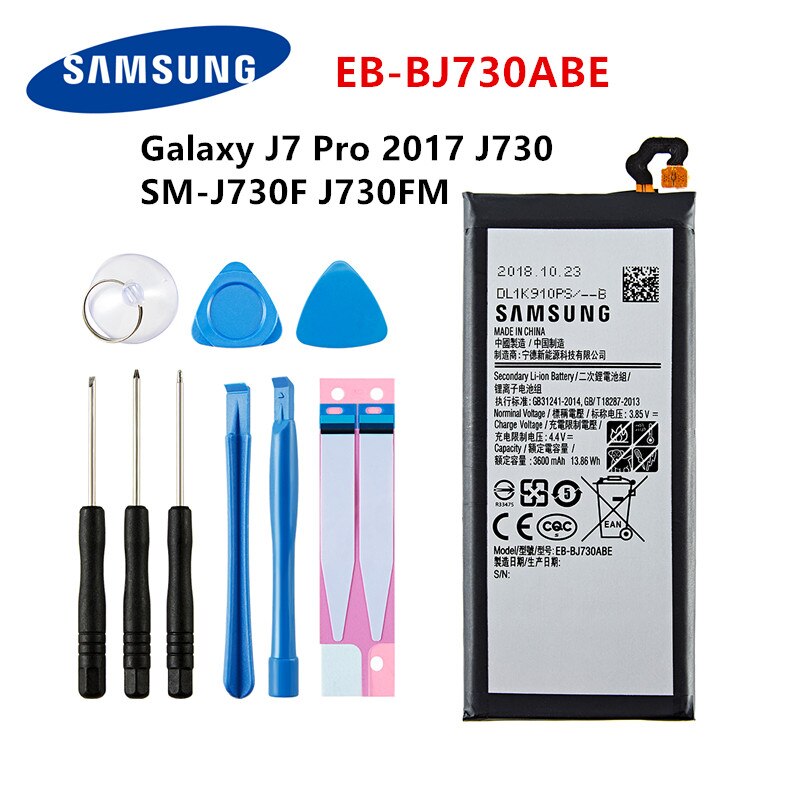 SAMSUNG Orginal battery For Samsung Galaxy S6 S6 Edge/Plus S7 S7 Edge S8 S8 Plus+ S9 S9 Plus S10 S10E S10 Plus J5 Pro J7 Pro: EB-BJ730ABE  For J7P