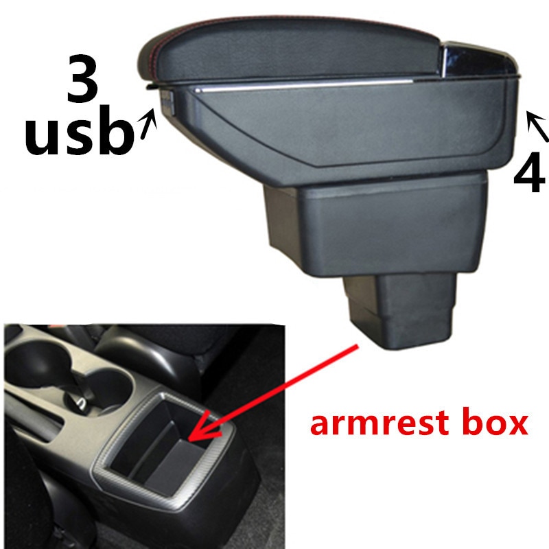 Til mazda 2 demio mod sckatic armlæn boks central butik indhold boks med kopholder askebæger usb  cx 3 armlæn boks  cx3