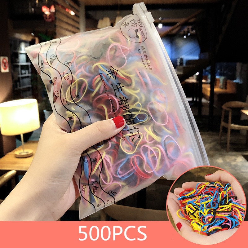 2500pcs Meisjes Elastieken Haarbanden Haar Ring Wegwerp Paardenstaart Houder Rubber Band Scrunchies Kids Gum voor Haar Accessoires: H18