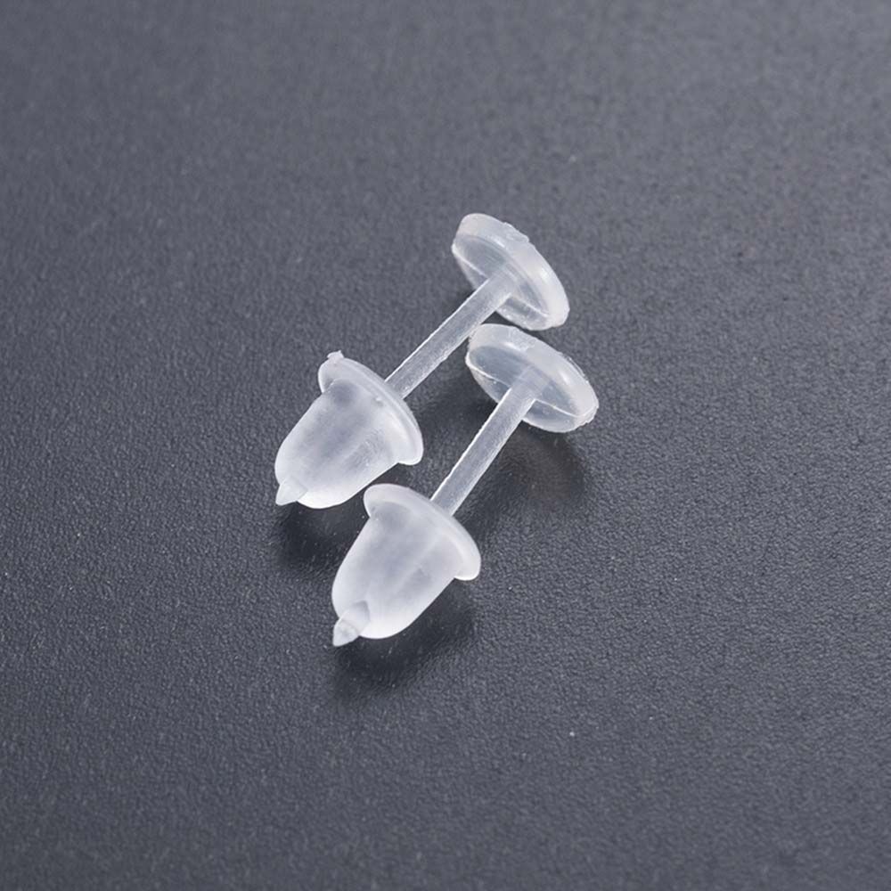 Pendientes de plástico antialérgicos, aretes transparentes de Color puro, piezas de joyería, 50 unids/lote por paquete