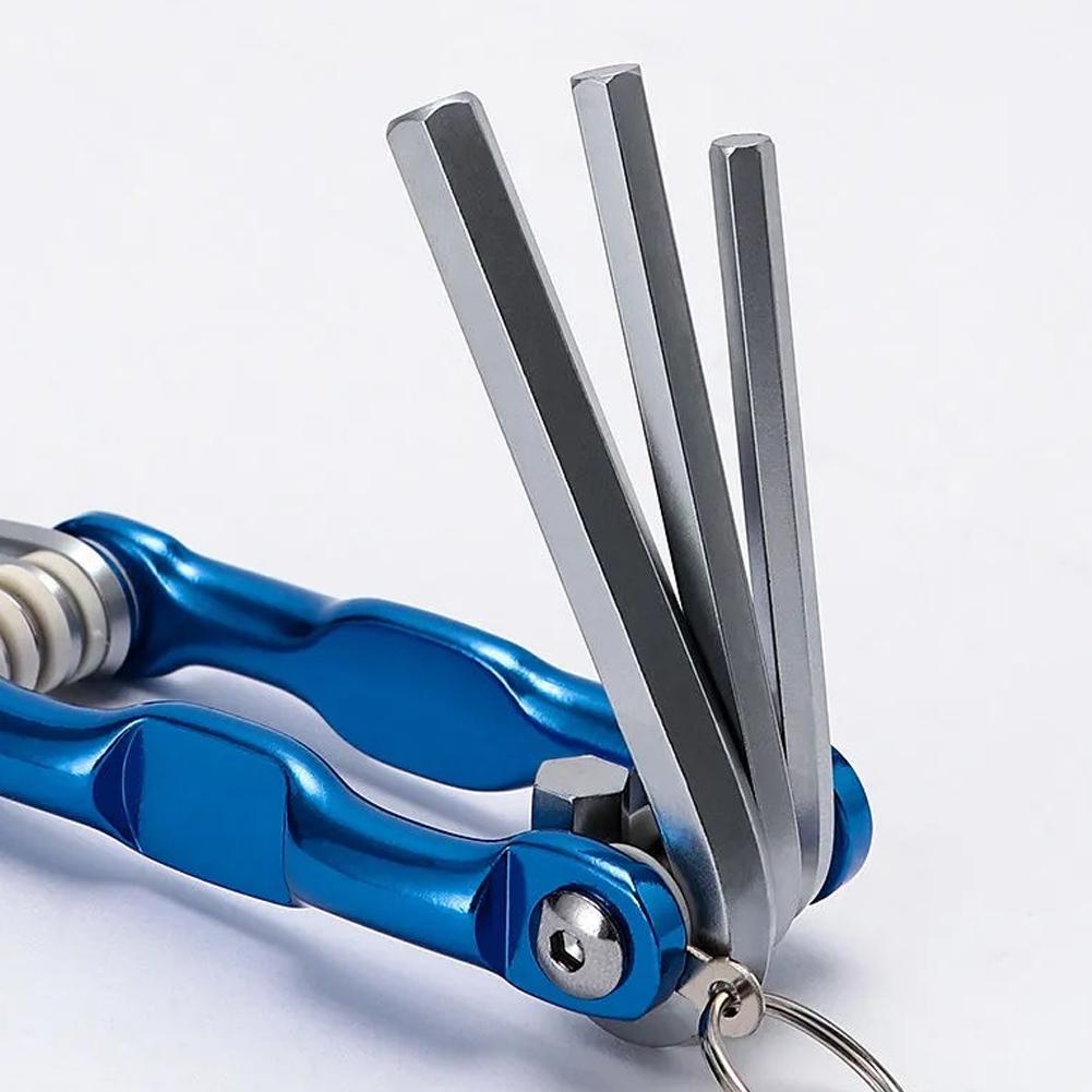Juego de llaves Allen plegables 8 en 1, juego de llaves Allen métricas, herramienta o juego de llaves Torx plegables a prueba de manipulaciones, Kit de llaves portátiles