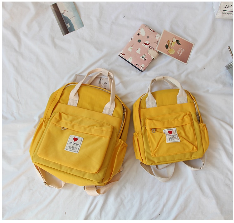 Mochilas de estilo coreano para mujer, bonitos bolsos de hombro escolares para chicas, mochilas moradas Ulzzang de lona pequeñas de estilo coreano