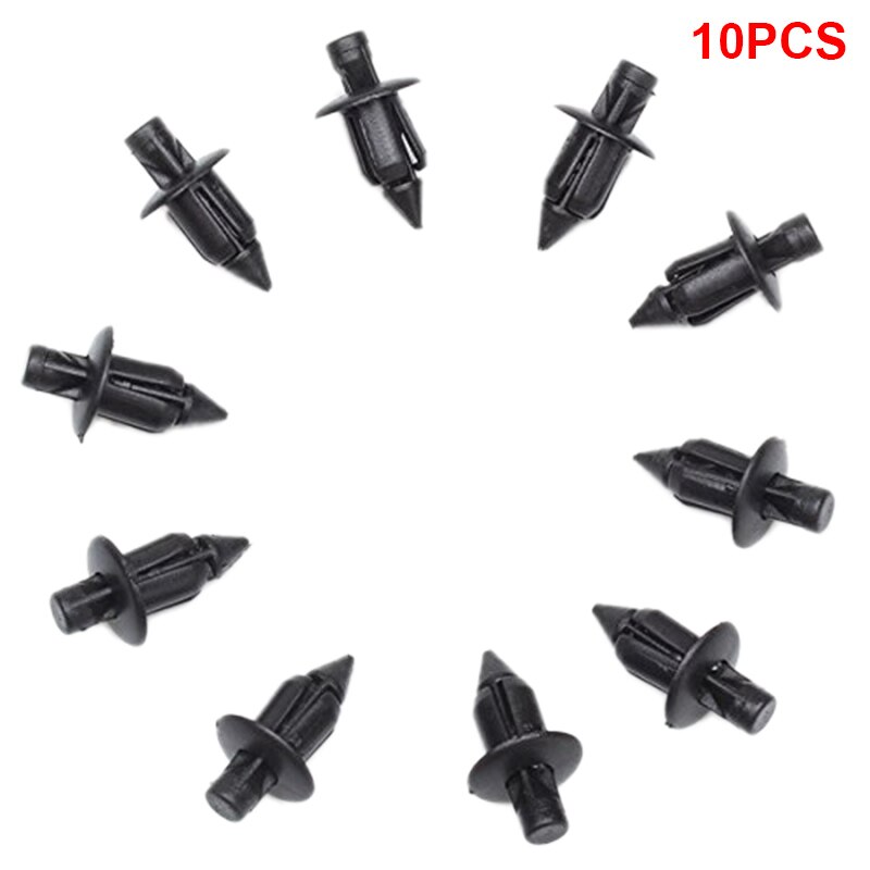 10 Stuks Gat Zwart Plastic Duw Type Klinknagels Fastener Pin Clips Atv Voor Yamaha Voor Suzuki 6Mm Duurzaam