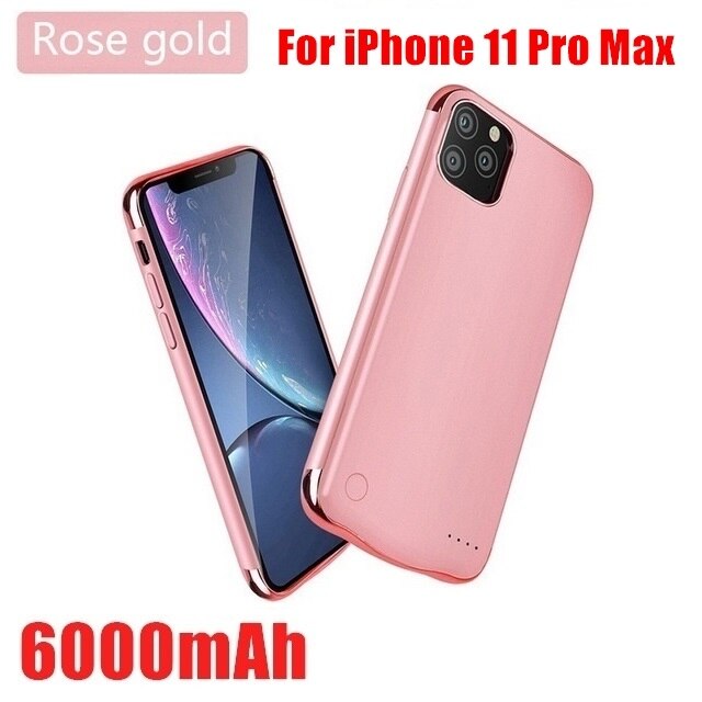 10000mAh Battery Charger Case Powerbank For iPhone 11 Pro iPhone 12 Pro Max iPhone 11 Pro Max Power Bank Battery Charging Case: i11Pro Max Rose