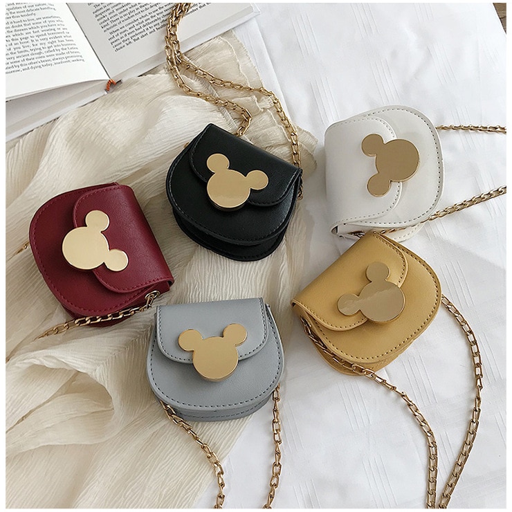 5 pièces de luxe filles Mini sac à main mignon enfants souris oreille florale sacs à bandoulière bébé enfants fête chaîne sac fille pièce porte-monnaie