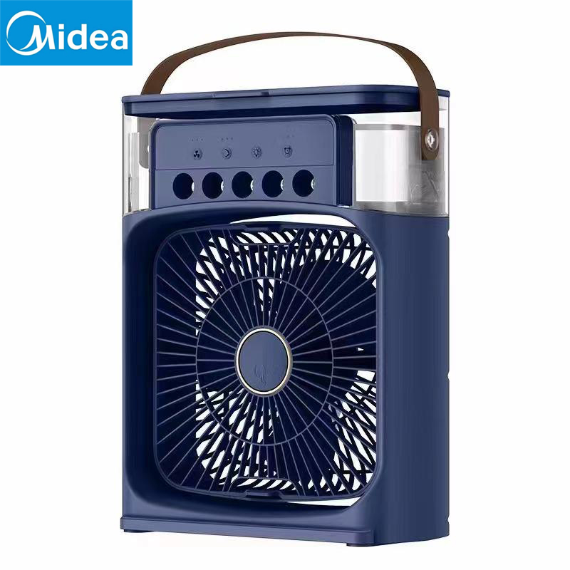 Midea-ventilador portátil 3 en 1, aire acondicionado, Enfriador de aire pequeño para el hogar, luces LED nocturnas, humidificador, ajuste de aire, ventiladores para el hogar,: Oro