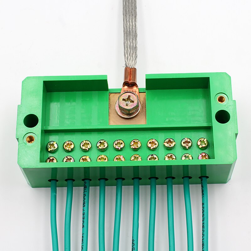 One-in-ten-out Wiring Terminal Block Distribution Box FJ6 Single-pole Household Wire Post Splitter 1-in 10-out Copper Connector