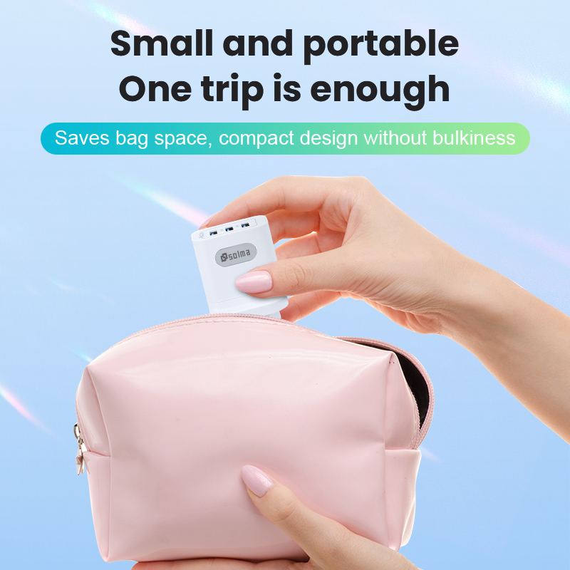SOLMA UK standaard oplaadkop 3-poorten 3.1A USB-oplader voor iPhone Xiaomi met display mobiele stekker universele snellader