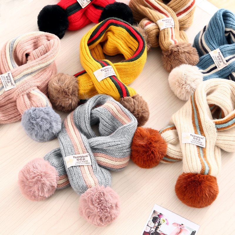 1-8 anos crianças cachecol outono inverno da criança meninos meninas cruz tricô lenços de lã do bebê selvagem quente scarfs kf661
