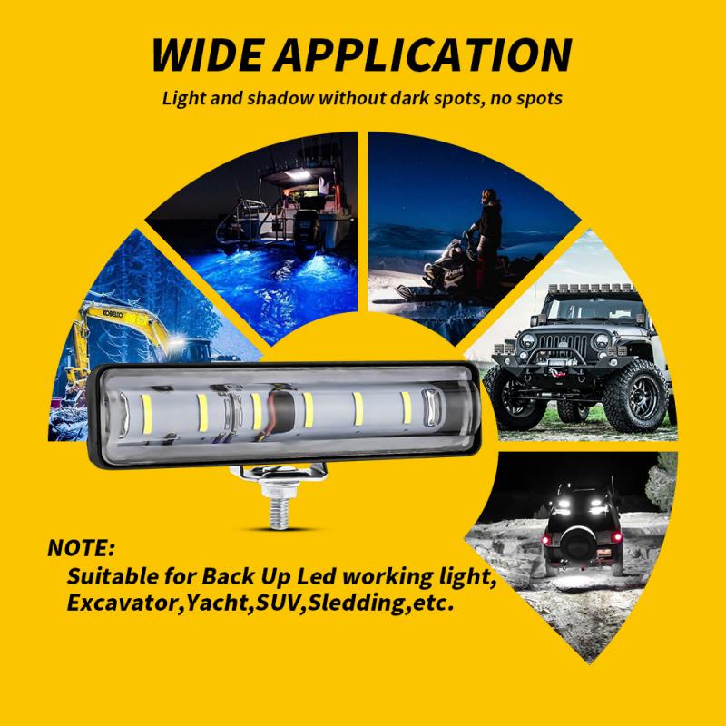 LED Headlights 12-60V 6500k For Auto Motorcycle Truck Boat Tractor Trailer Offroad Work Light 18W LED Work Light Projector Car