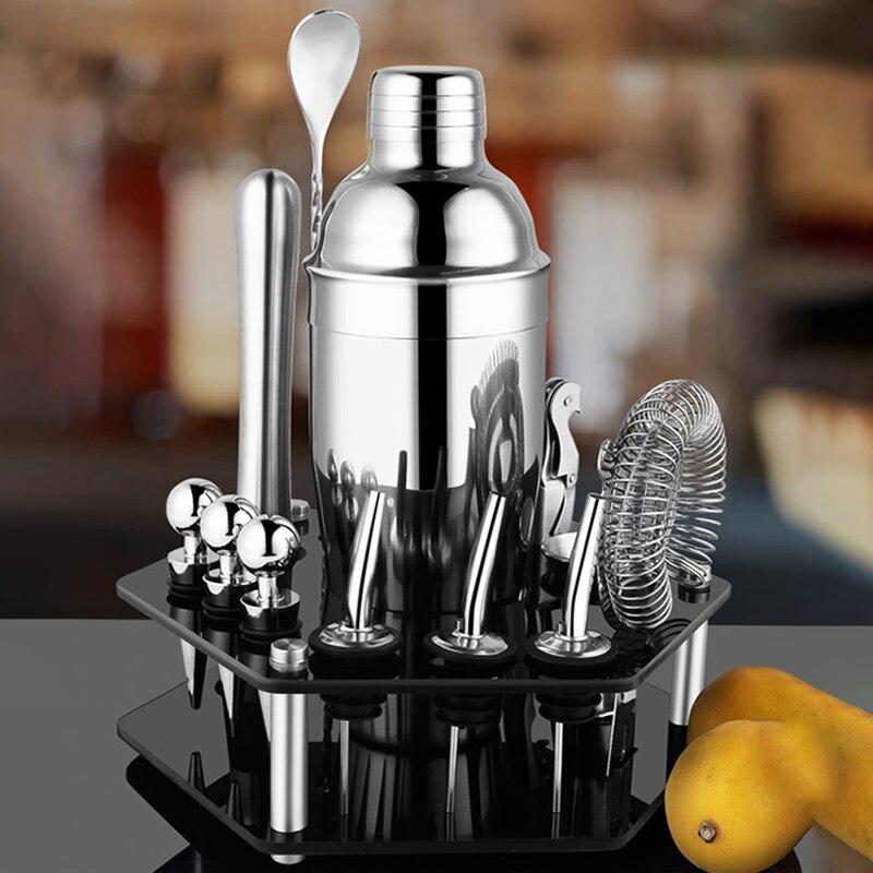 Cocktail Shaker Bar Set Mixer Wine Martini Boston Shaker Stainless Steel Cocktail Shaker with Stand Drink Party Bar Accessories