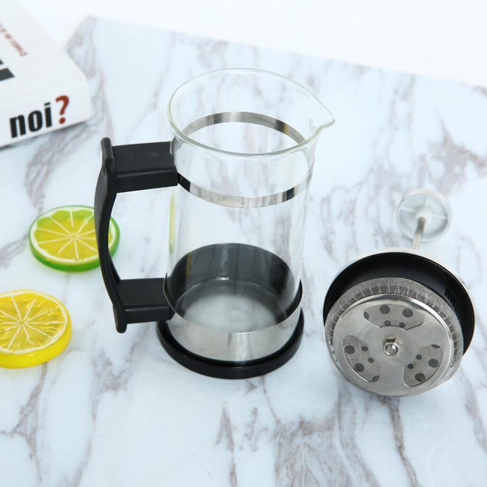 350ml ruostumatonta terästä lasi teekannu cafetiere ranskalainen kahvi tee perkolaattori suodatinpuristin mäntä manuaalinen kahvi espressokeitin kannu