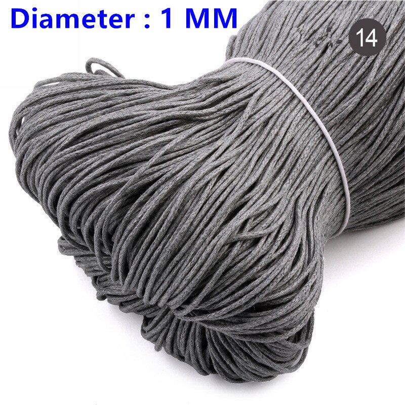 10Yard 1MM Colorful Waxed Cotton Cord Rope Waxed Leather Thread String Strap For Necklace Bracelet Beads Jewelry Making Supplies: Gray  1MM