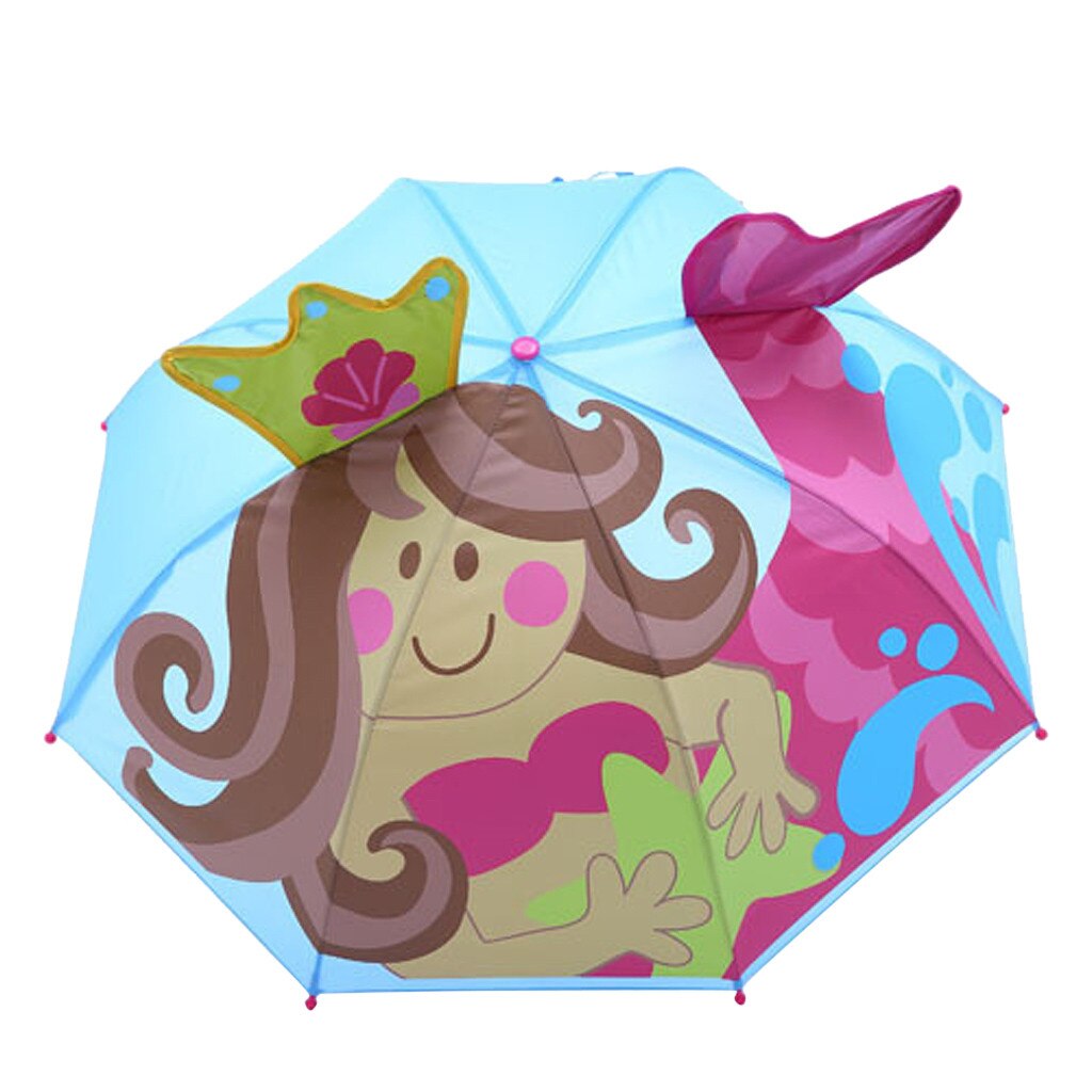 Baby piger drenge 3d tegneserie beskyttelse uv stråler paraply børn børn print cover parasol til sol regn udendørs paraply: E