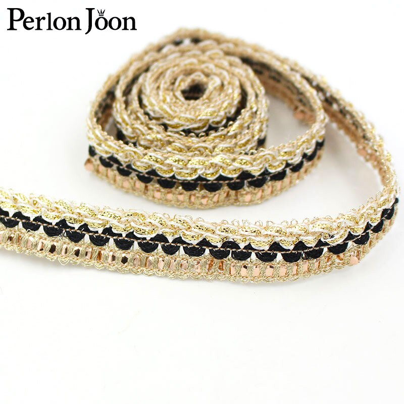10yards drei farben gold faden gewebt dekorative band home textil spitze rock robe gurtband nähen kleidung zubehör ZD0325