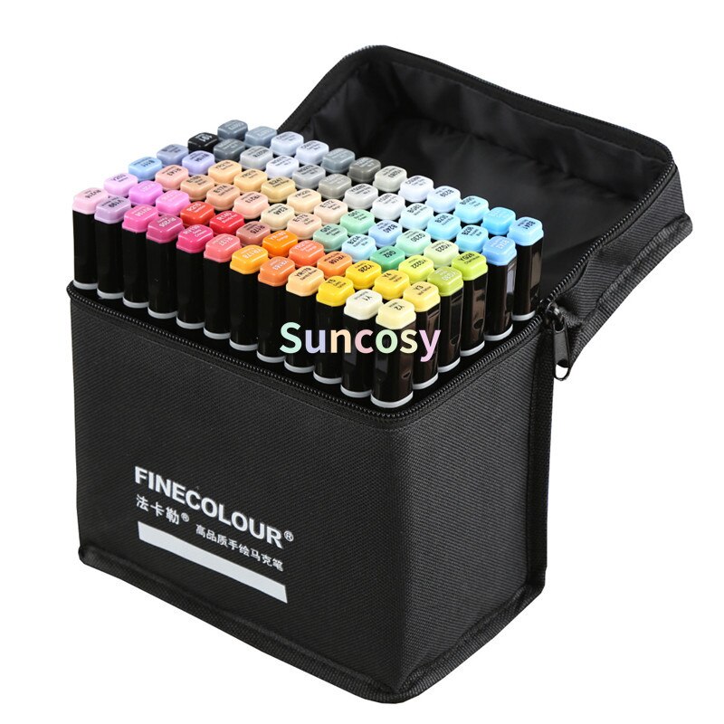 Finecolour-pincel suave de doble punta EF102, rotuladores profesionales para dibujo y arte, 480 colores