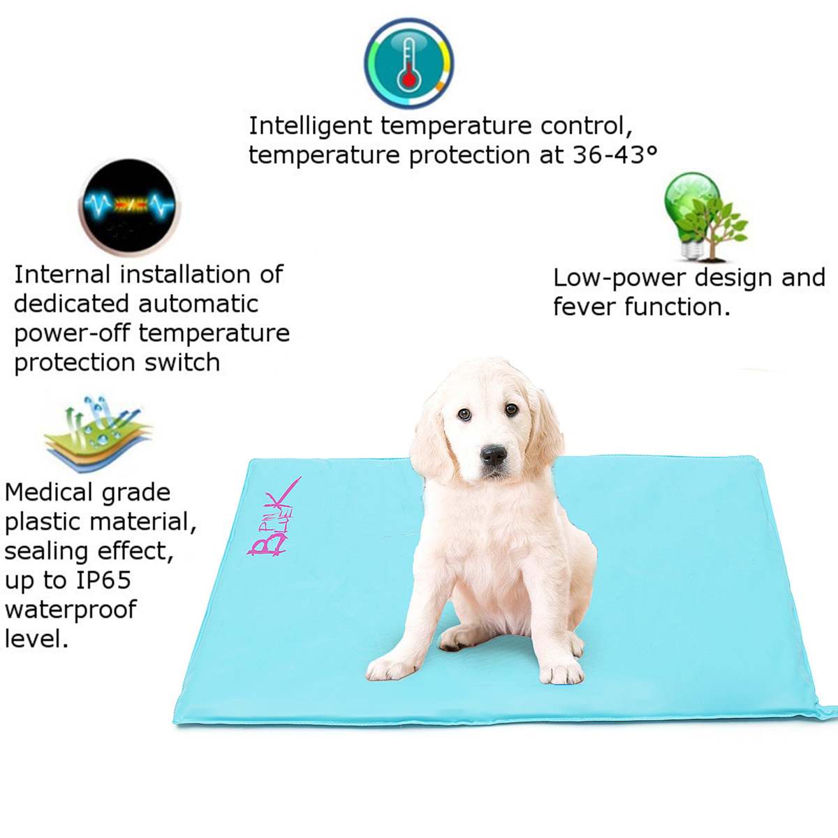 30W/35W 10 poziomów placki kot elektryczny termofor żelowy regulacja temperatury łóżko dla zwierząt koc szczeniak królik podgrzewacz mata jesień zima poduszki