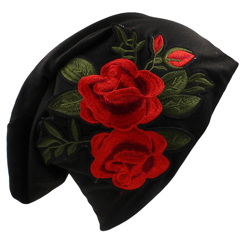 Altobefun bloemenhoed roos dunne hoed en mutsen dameshoed pet merk herfst winter meisjeshoeden voor vrouwen bht 049: Zwart