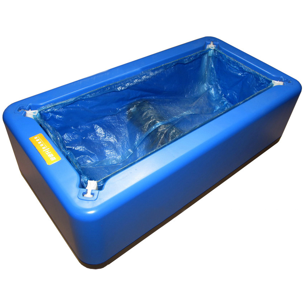 Automatic Shoe Cover Dispenser Anti Slip Hygiene Mechanical Laboratory Boot Safety Overshoe Machine Disposable Cleaning Home: Blue No Cover