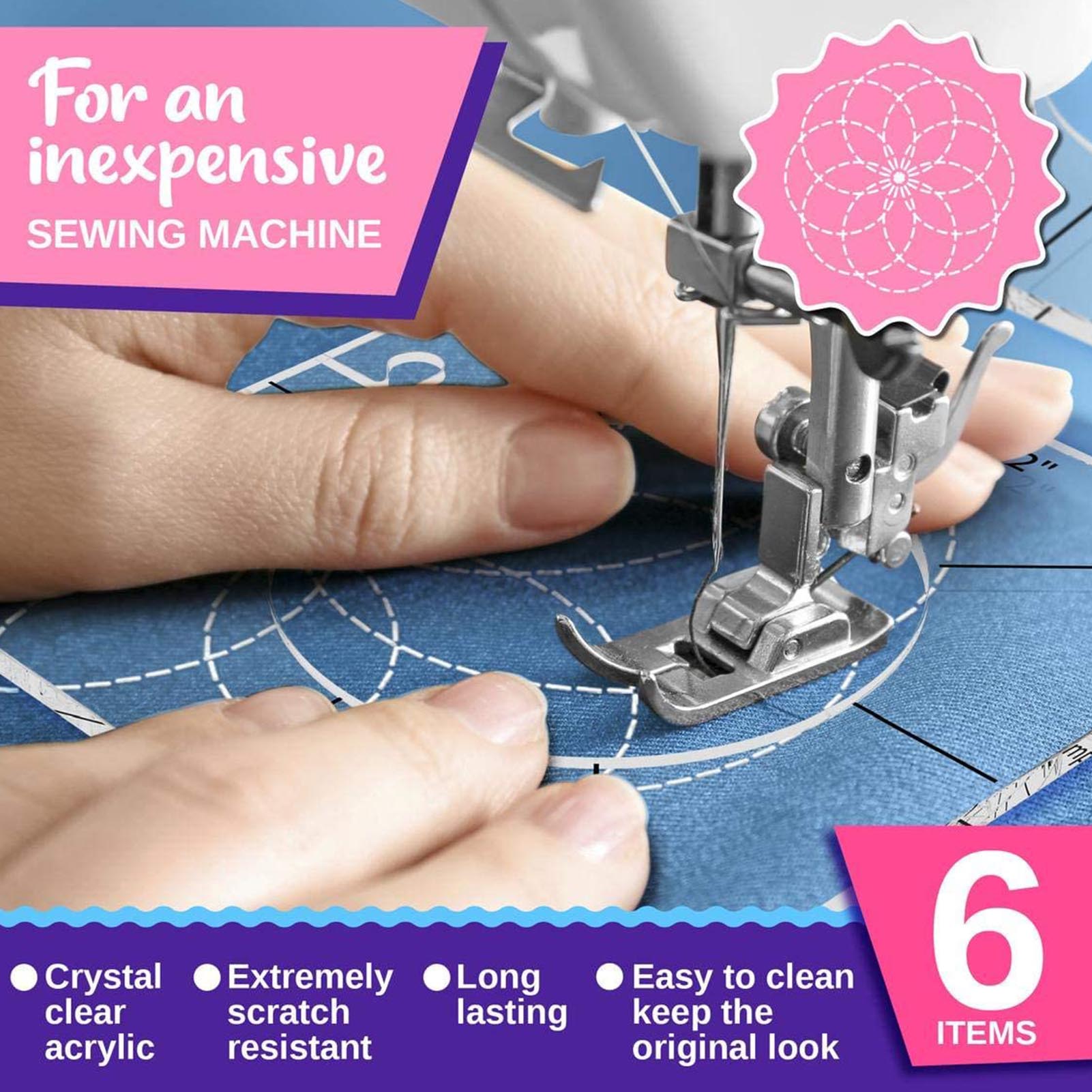 Lot De 5 Règles/Gabarits De Quilting En Acrylique - Modèles à Mouvement Libre Pour Machine à Coudre - Patchwork, Couture Décorative DIY