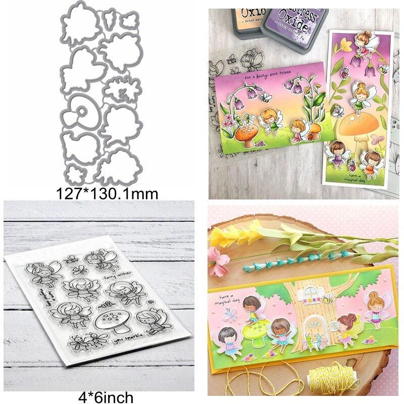 Troqueles de corte de Metal para manualidades, letras del alfabeto elfo, oso, árbol de invierno, Feliz Navidad, Matc, sellos de silicona transparentes,: 9