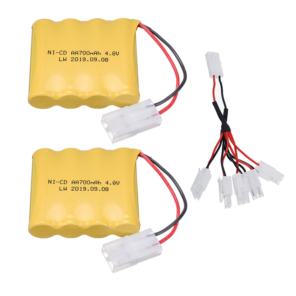 Batería recargable para juguetes eléctricos de control remoto, cargador de 4,8 V, 4,8 mAh, AA, para coche, camión, tanque, barco, enchufe TAMIYA, NI-CD, 700 V: Morado