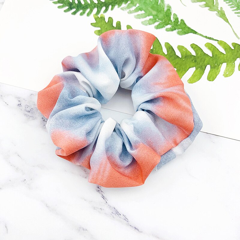 Tie-Verven Scrunchies Paardenstaart Houder Haar Das Meisjes Haar Ring Tie-Dye Print Elastische Haarbanden Vrouwen Creatieve haar Accessoires: Watermelon Red