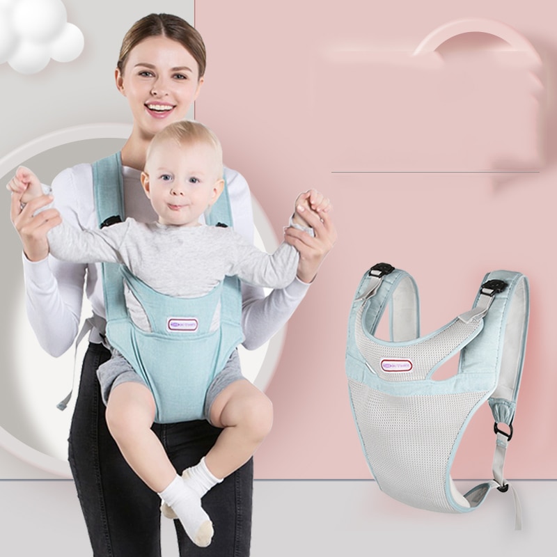 Bebamour Baby Carrier Newborn to Toddler Baby Carrier Hip Seat 0-36 Months with Head Hood, 3PCS Teething Pads ,Waist Extender,Beige