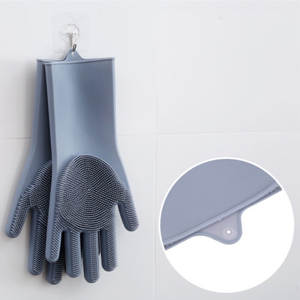 Guantes de limpieza para cocina lavavajillas, esponja de goma de silicona mágica, estropajo para el hogar,