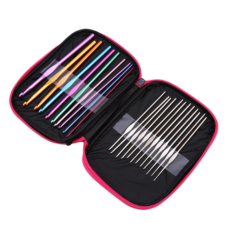 22 PCS/Lot Yarn Knitting Crocheting Mix Sizes Crochet Hook Needles Stitch Markers Gauge Crochet Needles DIY Knitting Tools