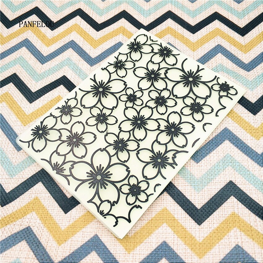 Cherry Blossom Embossing Folders Plastic For Scrapbooking DIY Template Fondant Cake Photo Album Easter Card MakingHalloween