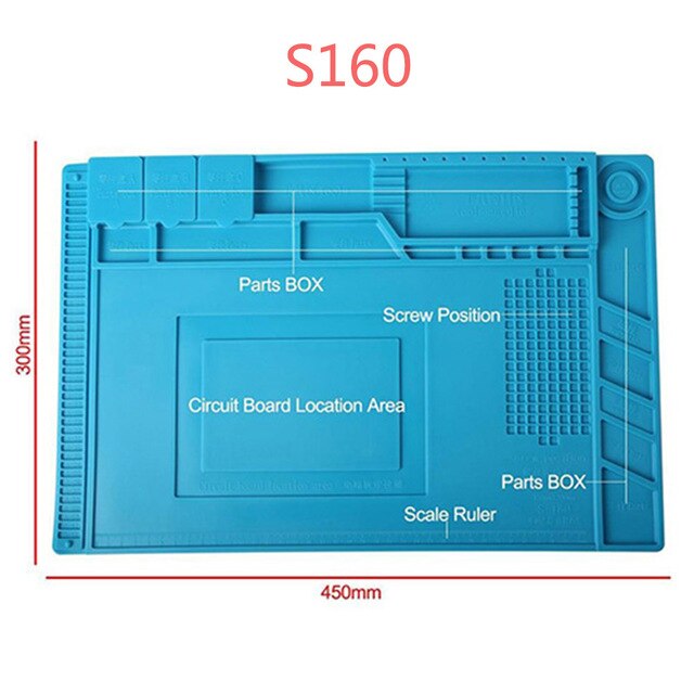 Esd Warmte Isolatie Werken Mat Soldeerstation Ijzer Magnetische Telefoon Computer Reparatie Mat Hittebestendig Bga Isolator Platform: S-160