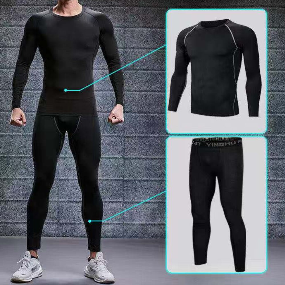 Ropa interior térmica para hombre conjunto de Calzoncillos largos, capa Base cálida de invierno parte superior e inferior, esquí, secado rápido