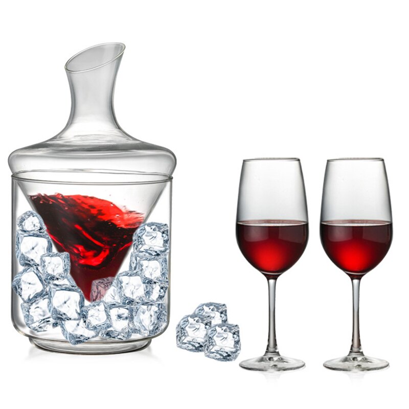 Carafe à décanter de luxe de 1000ML, verres de Champagne de Brandy et de vin rouge en cristal faits à la main, dispositif de retenue de pour Bar