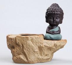 Buddha Ceramic Vase Flower Pots Planters Home Decorative Flower Vases Purple Clay Porcelain Planter: 02