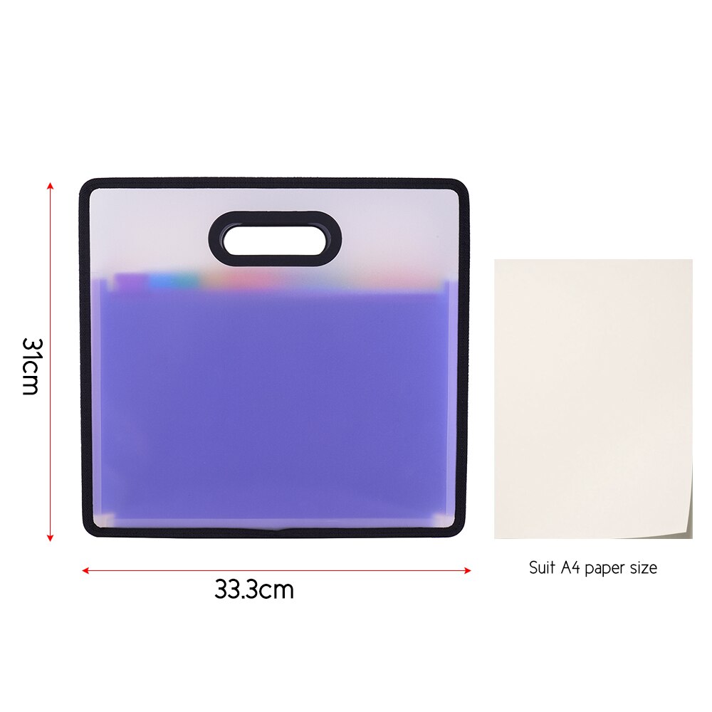 Accordian Expanding File Folder A4 & 12 Pockets Rainbow Coloured Portable Receipt Organizer with File Guide and Label Cards